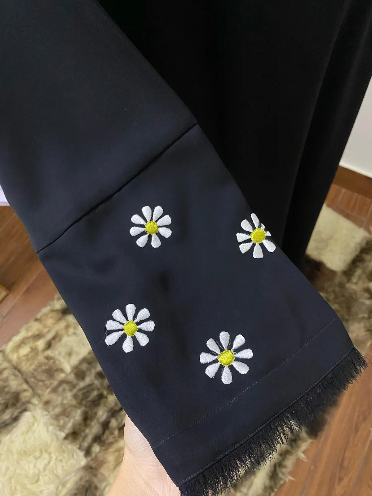 Premium Black With Sunflower Embroidery